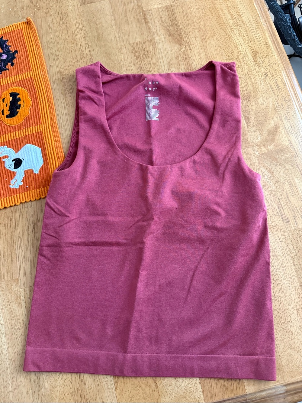 a new day maroon pinkish Scoop Neck Tank Top